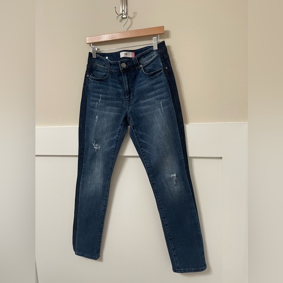 Cabi High Straight Tuxedo Denim Jeans Size 6 - Picture 5 of 8